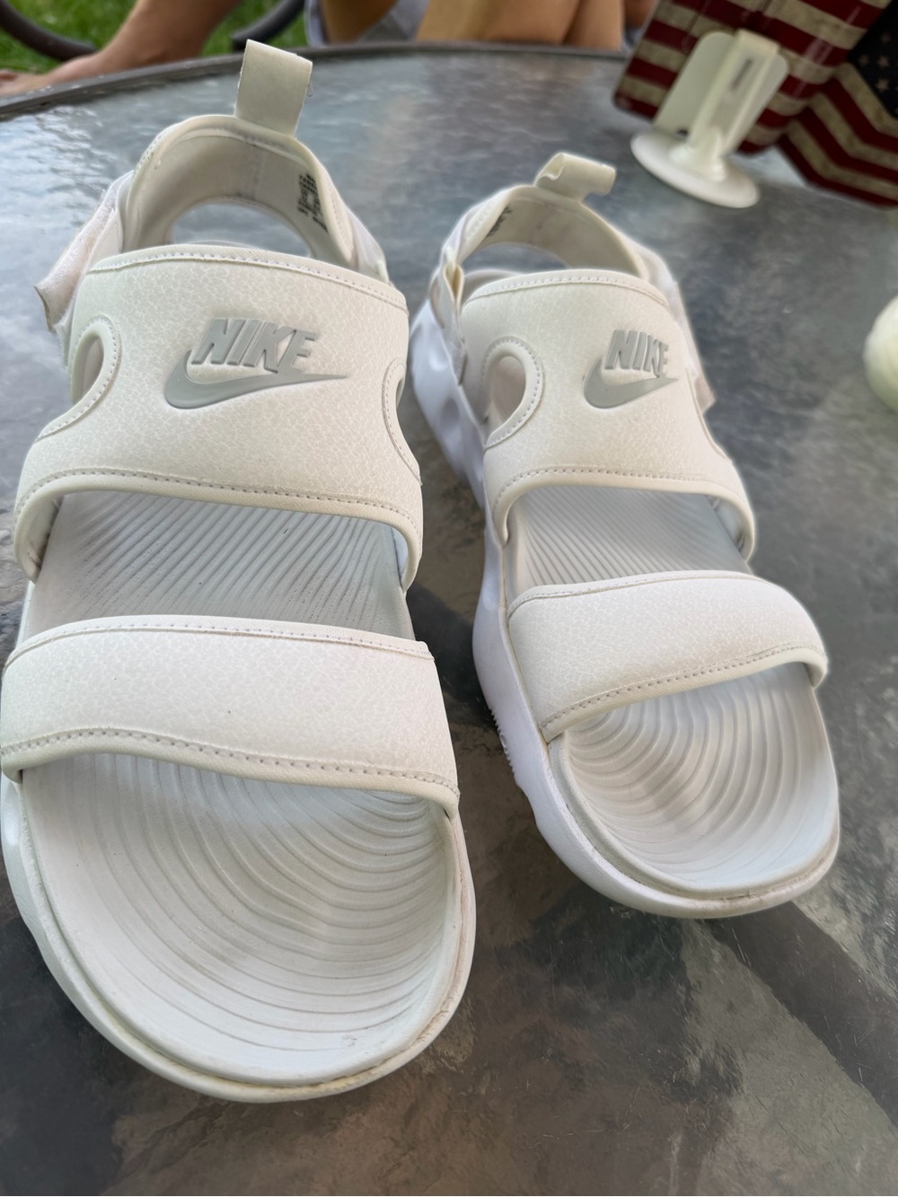 Nike White Women's Athletic Slide Sandals - Picture 15 of 16